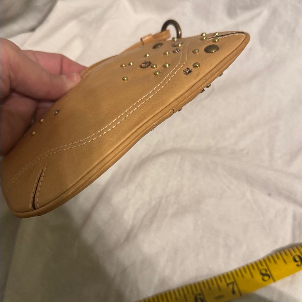 Coach Gold Studded Leather Wristlet - Picture 4 of 5